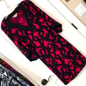 Michael Kors  XS XP Pink Black Abstract Dress